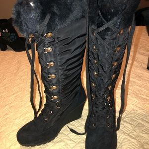 I.N.C. Heeled Black Winter Boots
